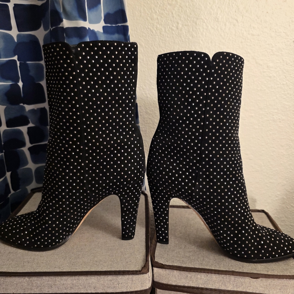 JIMMY CHOO "Tari" Studded Mid-Calf Suede Boots Size 40 / US 10 - Picture 2 of 10